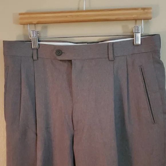 Baracuta Designer Men's Elegant Gray Brown Dress Pants - Picture 2 of 7